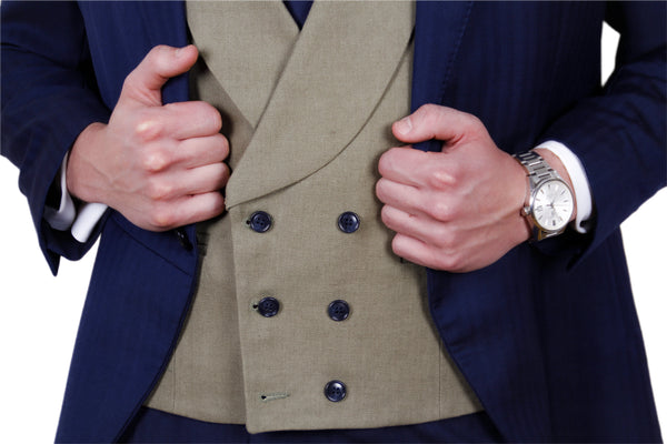 CHALECO OLIVA DE LINO