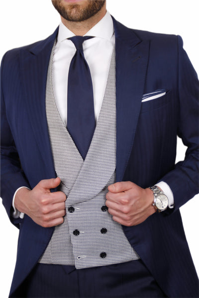 CHALECO PATA DE GALLO GRIS