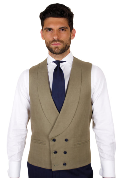 CHALECO OLIVA DE LINO