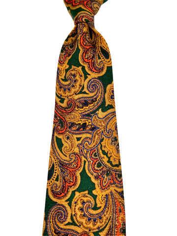 GREEN/BROWN PAISLEY WOOL