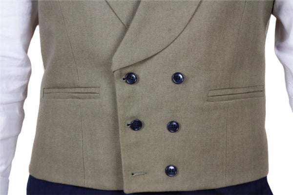 CHALECO OLIVA DE LINO