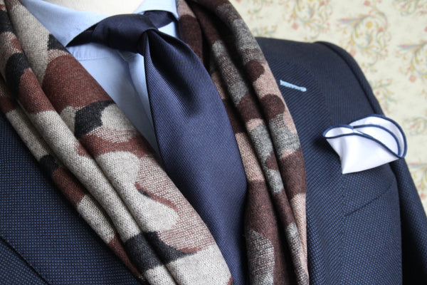 CAMOUFLAGE BROWN SCARF