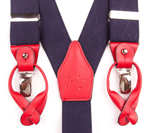 TIRANTES GAMBERRY MARINO TRENZADO PIEL ROJO
