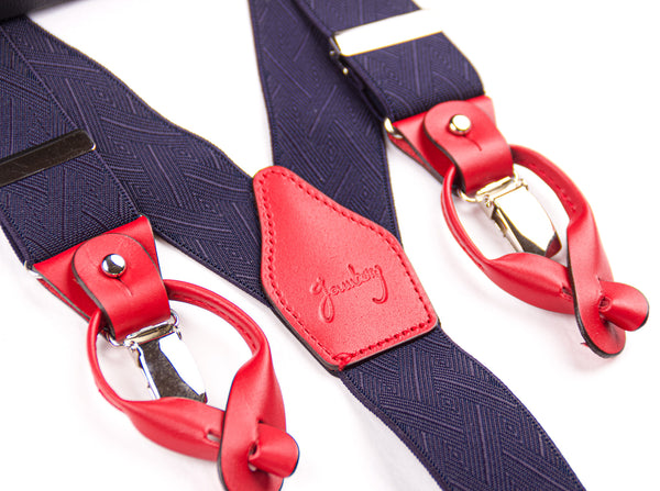 TIRANTES MARINO TRENZADO PIEL ROJO