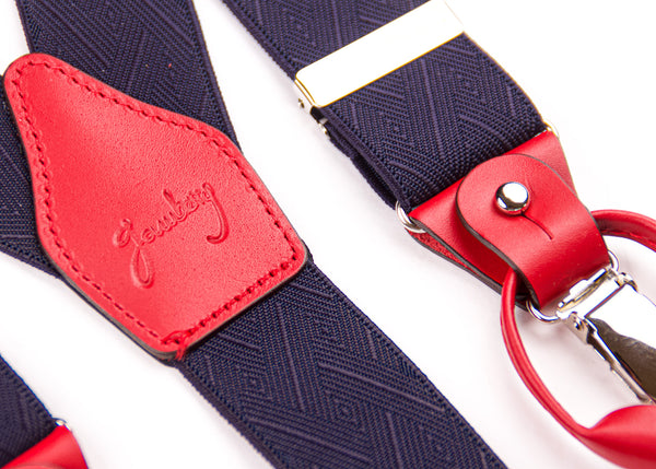 TIRANTES MARINO TRENZADO PIEL ROJO