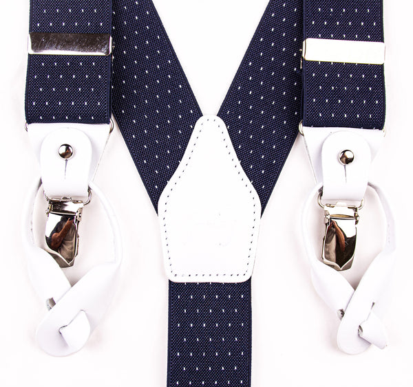 TIRANTES MICRO TOPOS MARINO PIEL BLANCA.