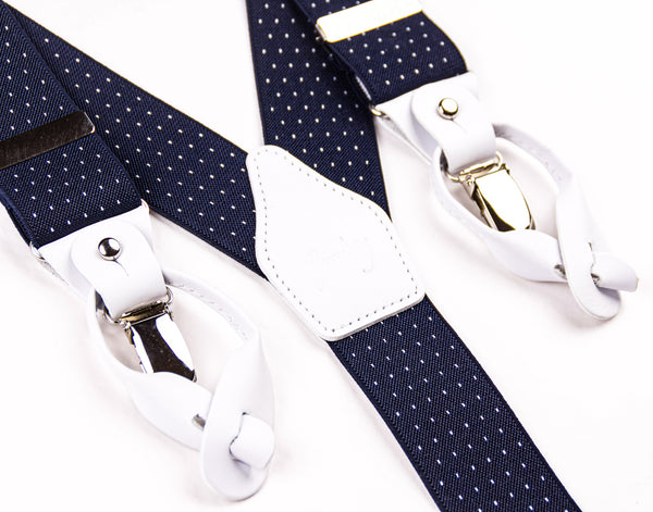 TIRANTES MICRO TOPOS MARINO PIEL BLANCA.