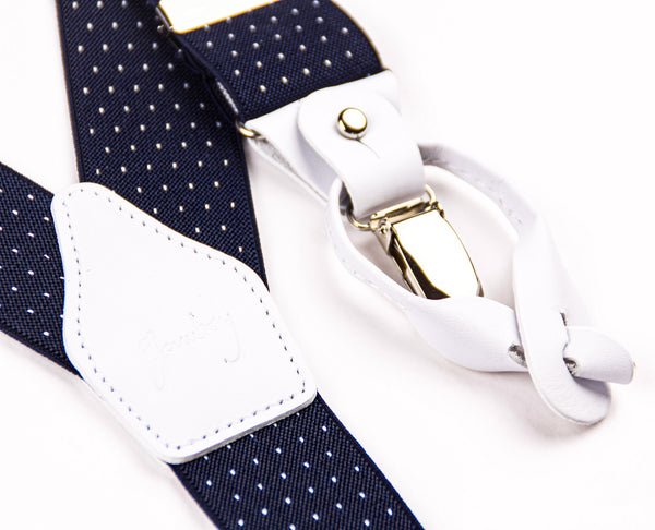 TIRANTES MICRO TOPOS MARINO PIEL BLANCA.