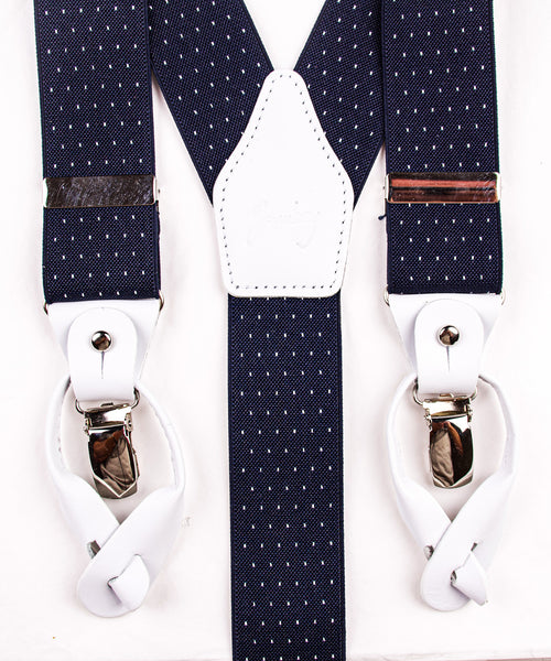 TIRANTES MICRO TOPOS MARINO PIEL BLANCA.