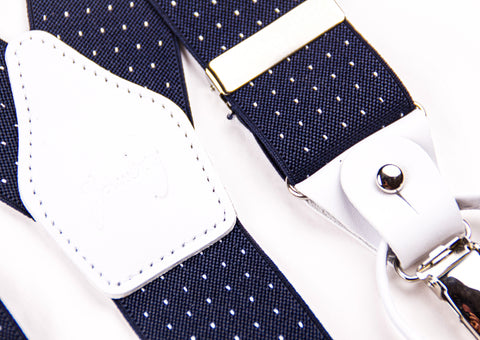 TIRANTES MICRO TOPOS MARINO PIEL BLANCA.