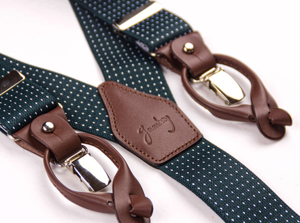 TIRANTES MICRO TOPOS VERDE PIEL MARRÓN