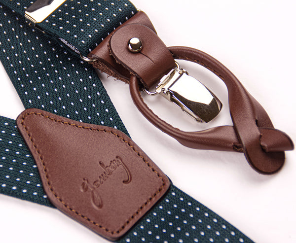 TIRANTES MICRO TOPOS VERDE PIEL MARRÓN