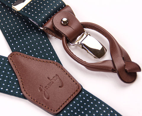 TIRANTES MICRO TOPOS VERDE PIEL MARRÓN