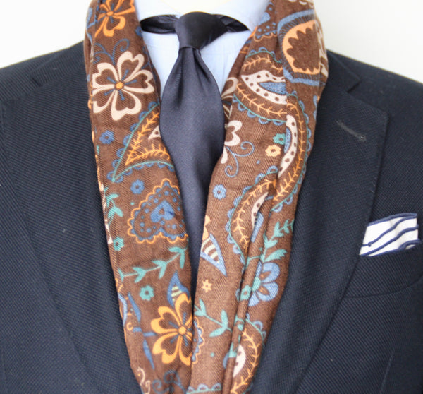 BROWN FLOWERS SCARF