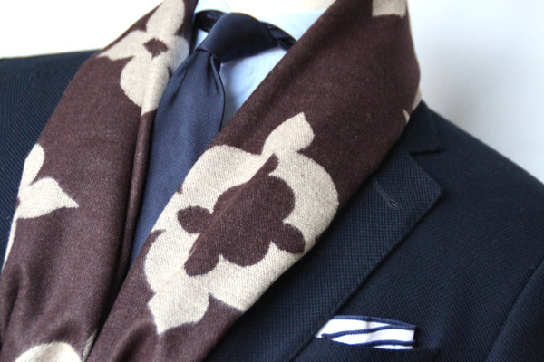 BROWN/BEIGE MEDALLIONS SCARF