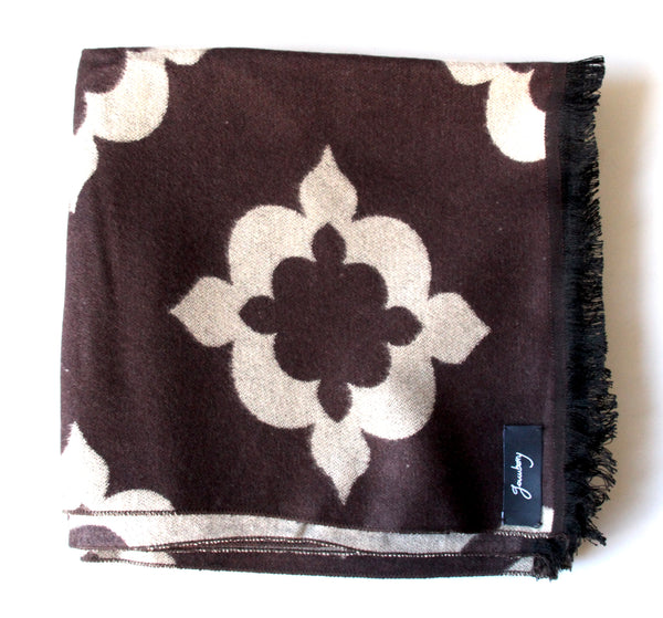 BROWN/BEIGE MEDALLIONS SCARF