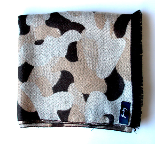 CAMOUFLAGE BROWN SCARF