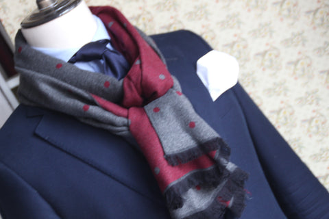 CLASSIC BORDEAUX/GRAY SCARF