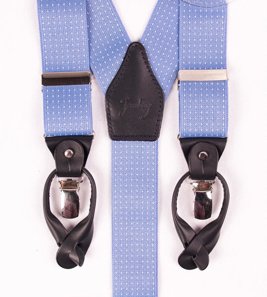 TIRANTES AZUL MICRO TOPOS BLANCO