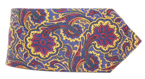 NAVY PAISLEY WOOL