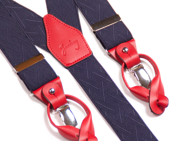 TIRANTES MARINO TRENZADO PIEL ROJO