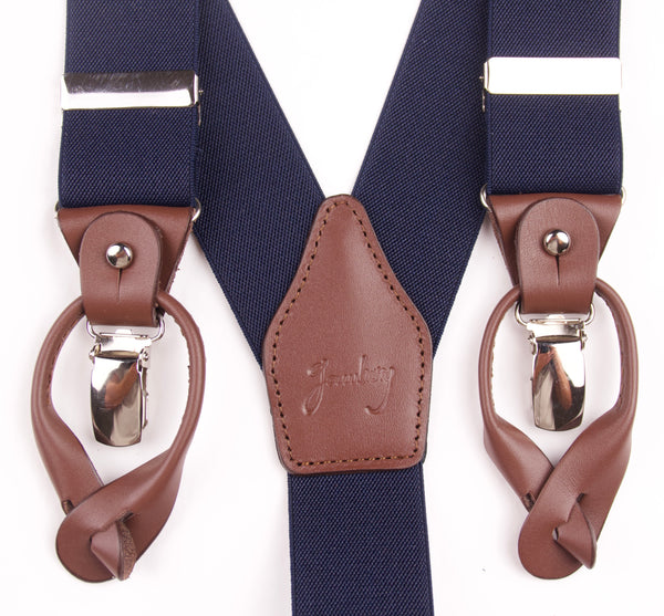 TIRANTES MARINO LISO PIEL MARRÓN