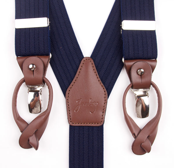 TIRANTES ESPIGA MARINO PIEL MARRÓN