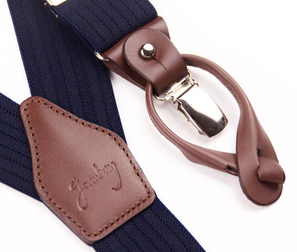 TIRANTES ESPIGA MARINO PIEL MARRÓN