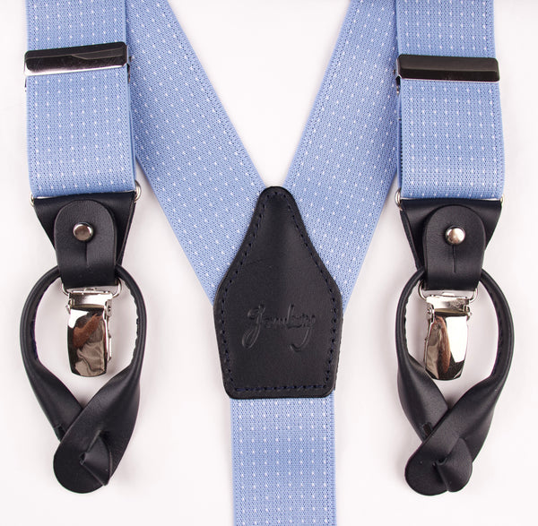 TIRANTES AZUL MICRO TOPOS BLANCO