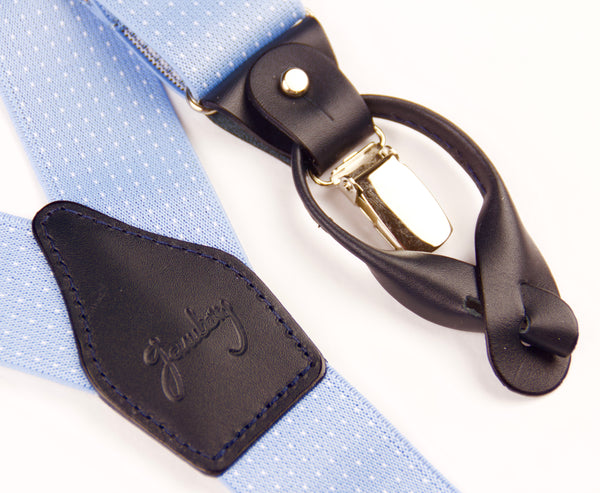 TIRANTES AZUL MICRO TOPOS BLANCO