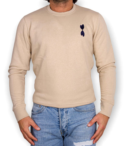 BEIGE HEART SWEATSHIRT