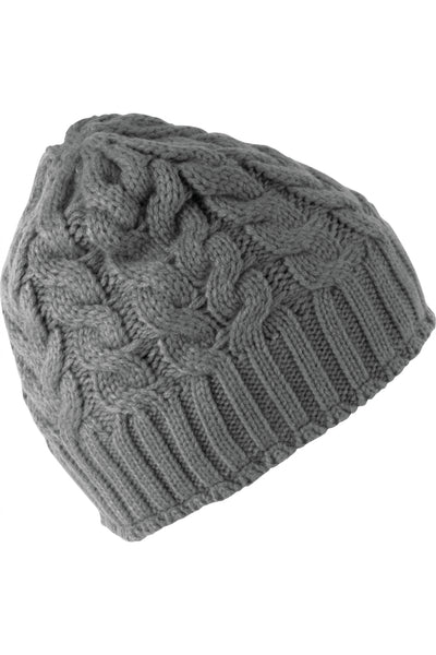 GORRO GRIS TRENZADO